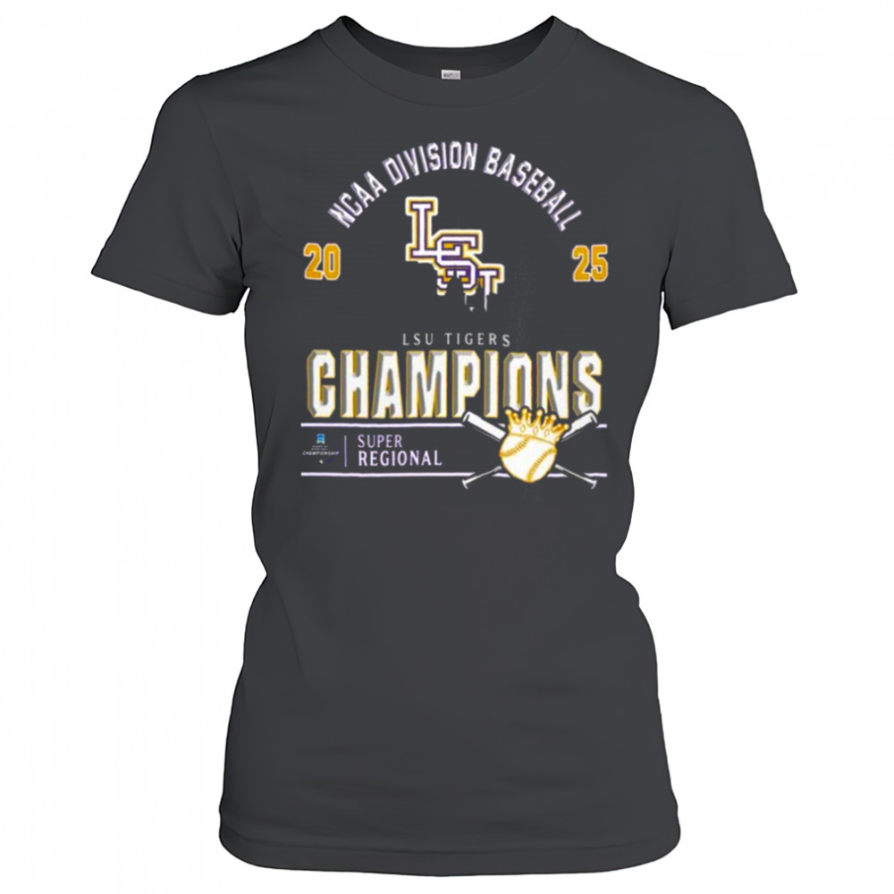 Official Lsu Tigers 2025 NCAA Division Baseball Super Regionals Champions Skyline Shirt Women's T-shirt