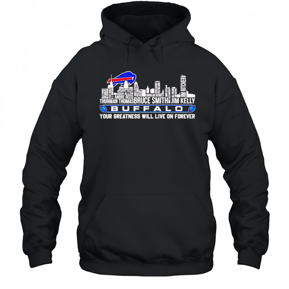 Skyline name Buffalo Bills your greatness will live on forever shirt Hoodie
