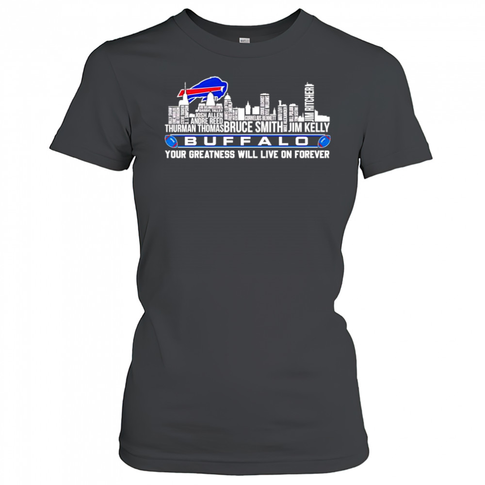 Skyline name Buffalo Bills your greatness will live on forever shirt Women's T-shirt