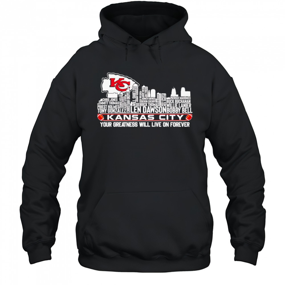 Skyline name Kansas City your greatness will live on forever shirt Hoodie