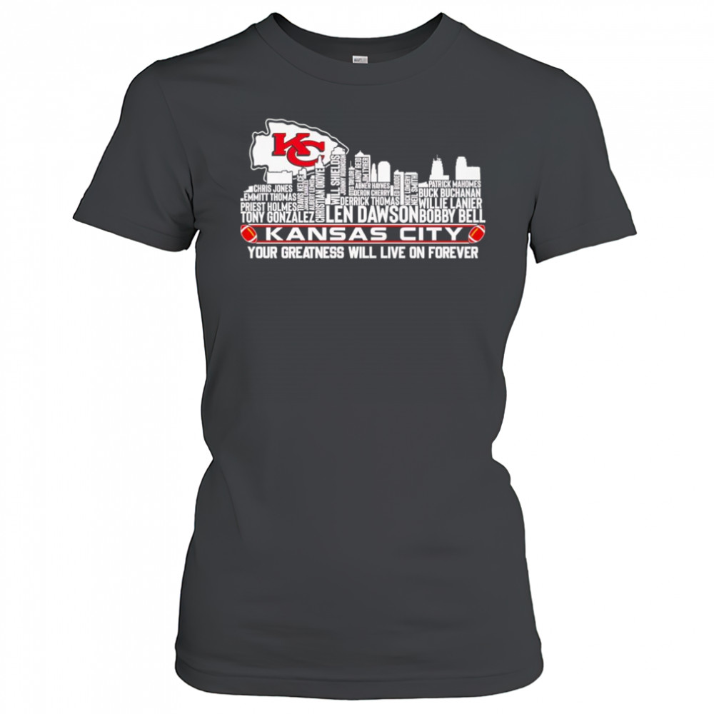 Skyline name Kansas City your greatness will live on forever shirt Women's T-shirt