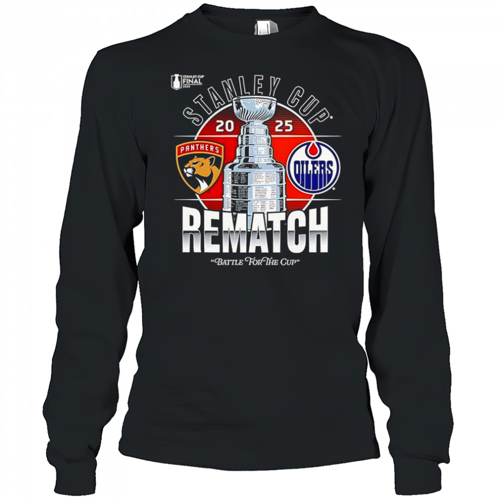 Stanley Cup Final 2025 Florida Panthers Vs Edmonton Oilers Matchup Rematch Logo T-Shirt Long Sleeved