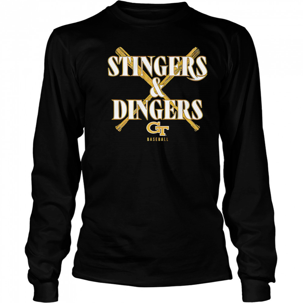 Stingers and dingers Georgia Tech Baseball shirt Long Sleeved
