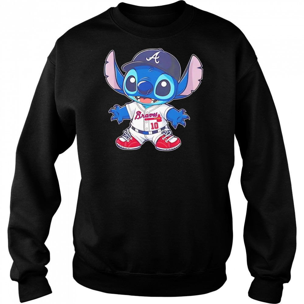 Stitch Atlanta Braves baseball shirt Hoodie
