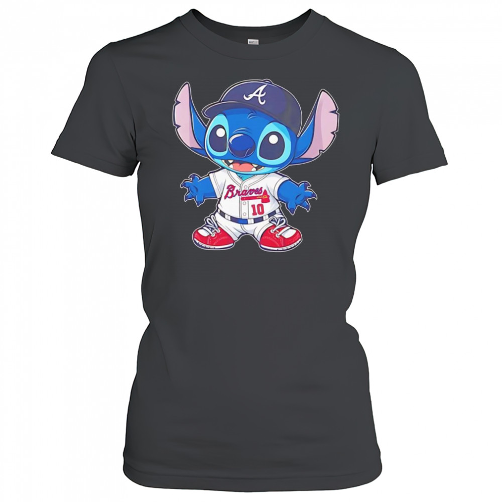 Stitch Atlanta Braves baseball shirt Women's T-shirt
