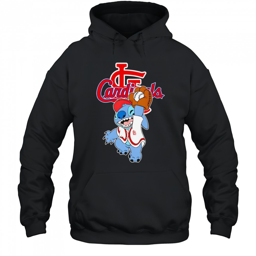 Stitch play baseball St Louis Cardinals shirt Hoodie