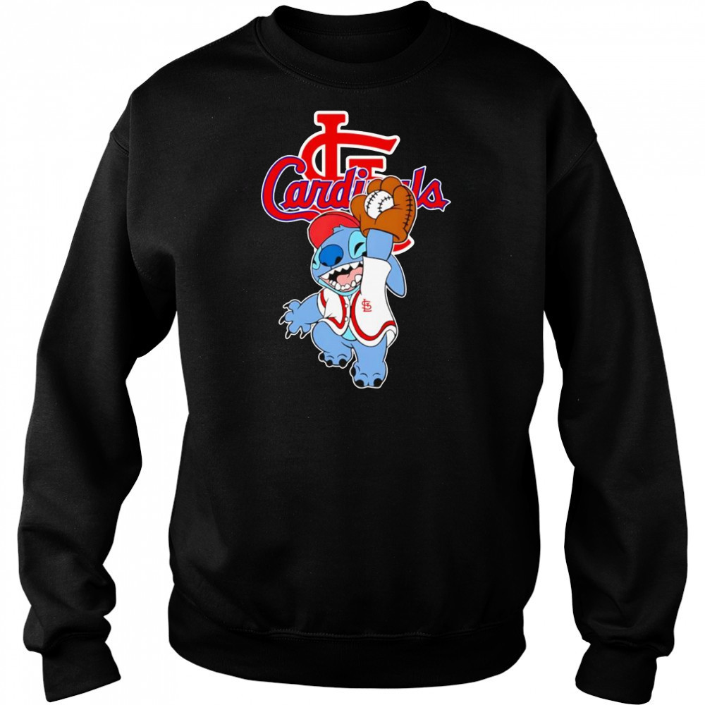 Stitch play baseball St Louis Cardinals shirt Hoodie