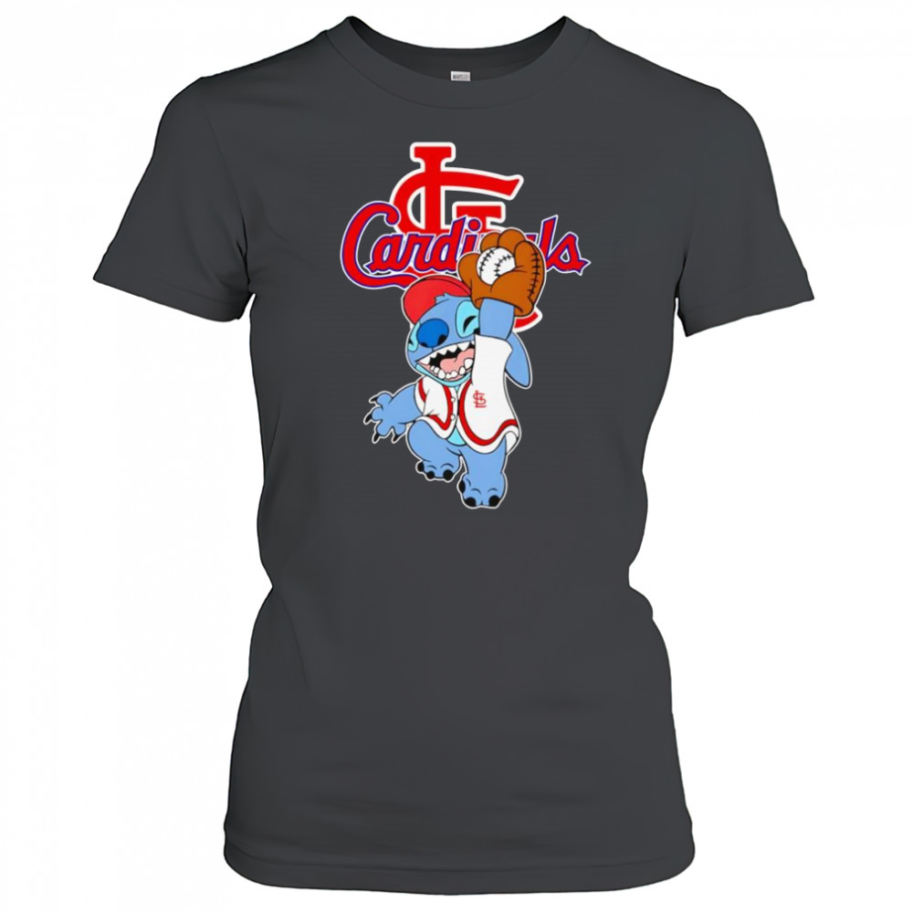 Stitch play baseball St Louis Cardinals shirt Women's T-shirt