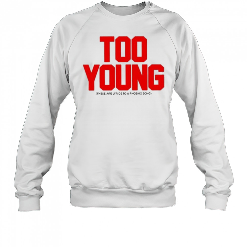 Too Young These Are Lyrics To A Phoenix Song shirt Sweatshirt