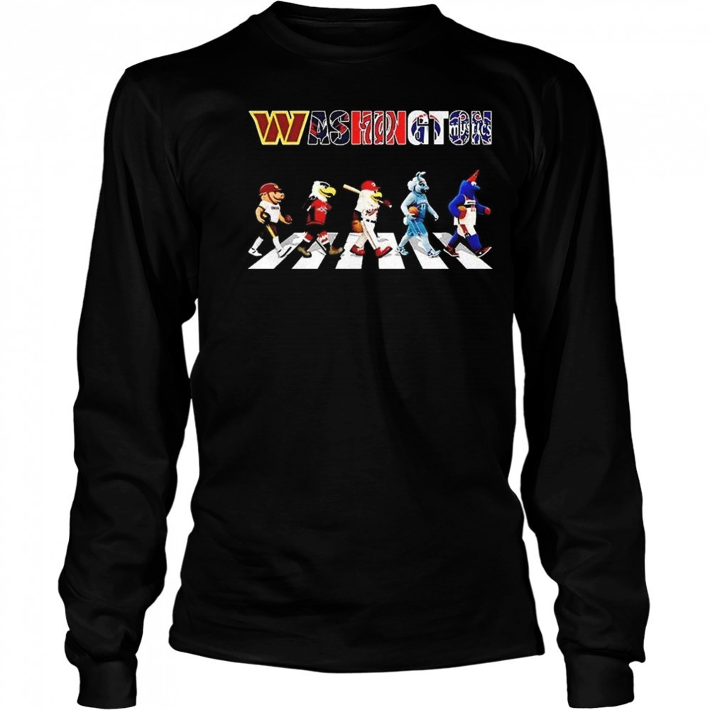 Washington Sports Teams Mascot Abbey Road 2025 Shirt Long Sleeved