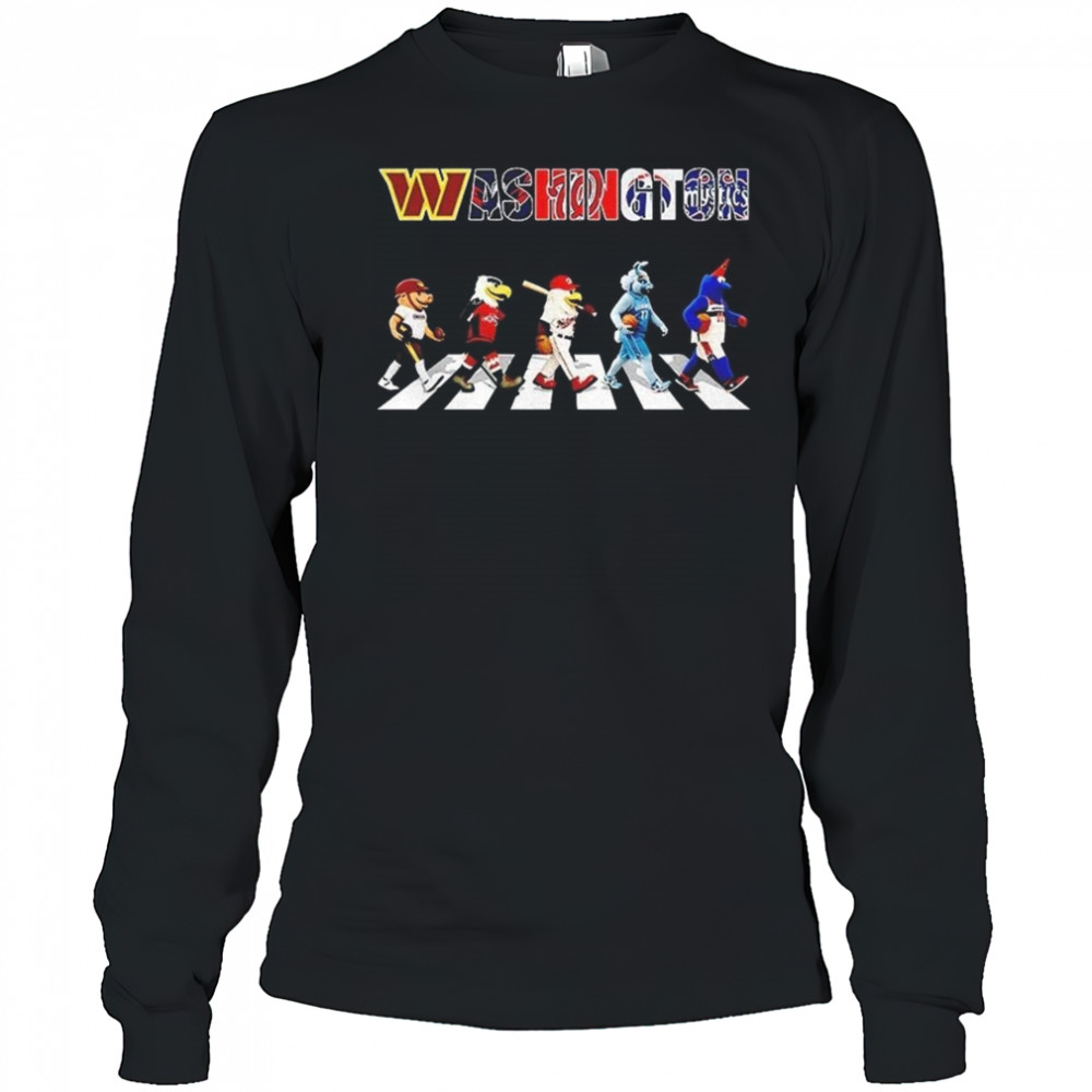 Washington Sports Teams Mascot Abbey Road 2025 Shirt Long Sleeved