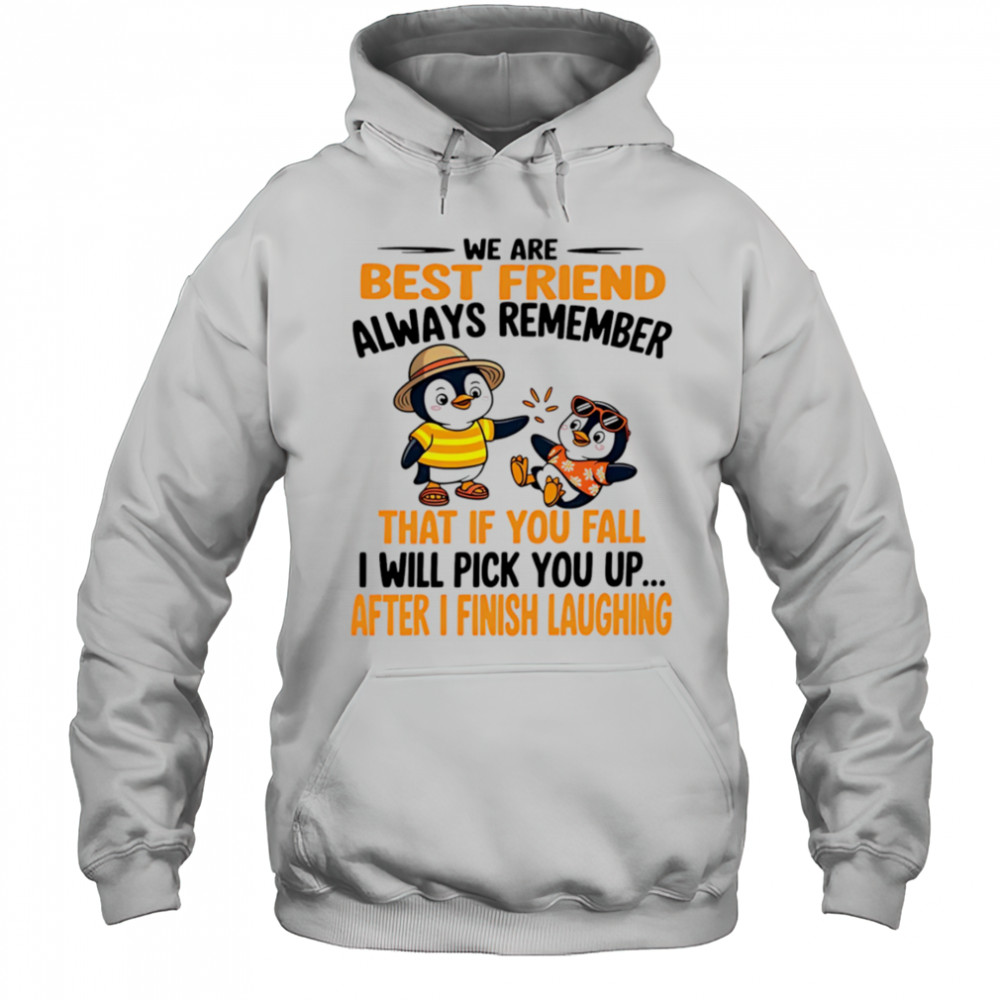 We are best friend always remember that if you fall I will pick you up after I finish laughing shirt Hoodie