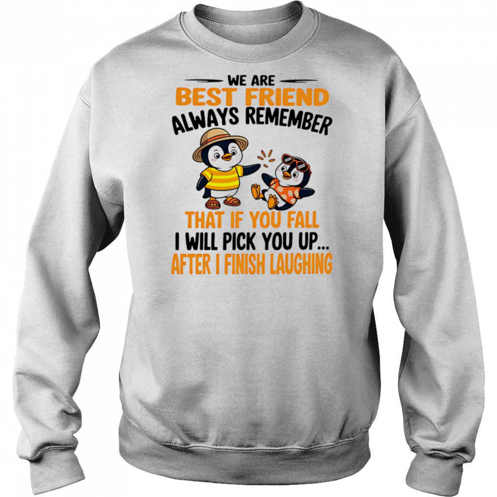 We are best friend always remember that if you fall I will pick you up after I finish laughing shirt Hoodie