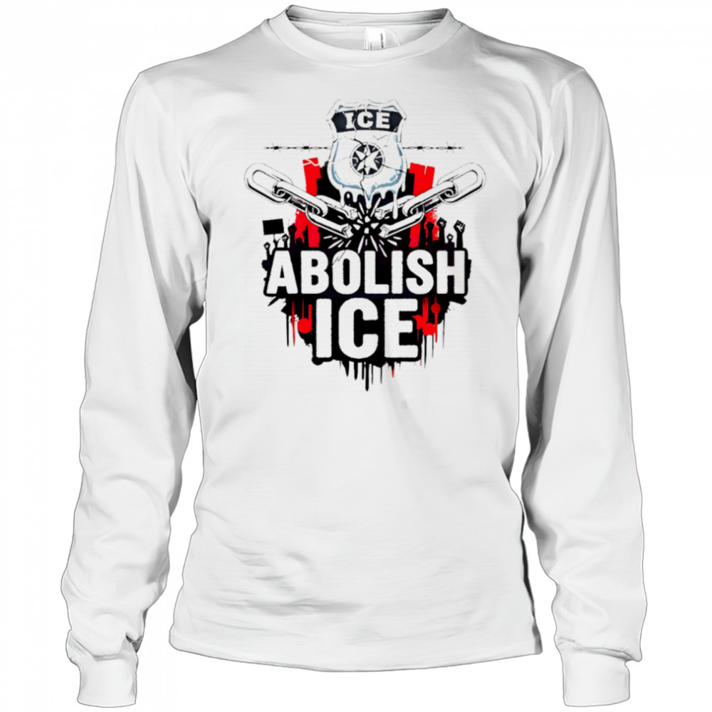 Abolish Ice Protest Graphic Badge Barbed Wire Art shirt Long Sleeved