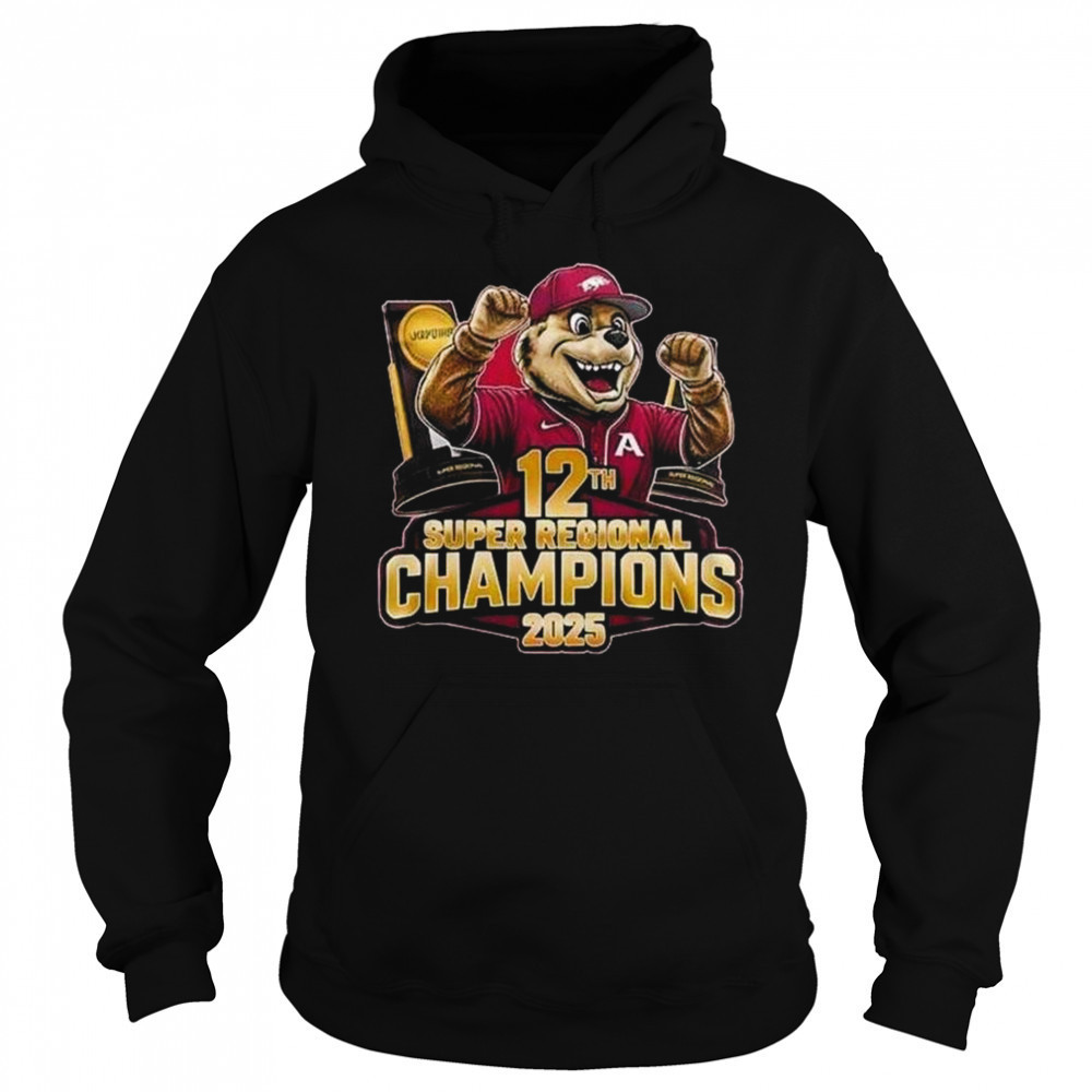 Arkansas Razorbacks 12th Super Regional Champions 2025 Mascot Shirt Sweatshirt