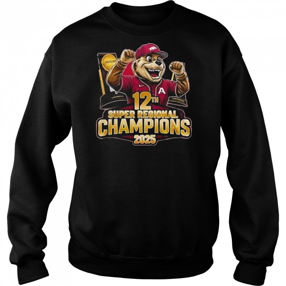 Arkansas Razorbacks 12th Super Regional Champions 2025 Mascot Shirt Hoodie