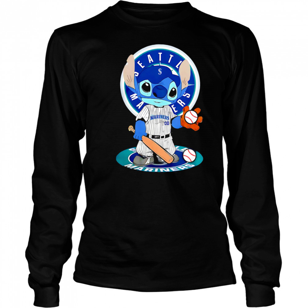 Baby Stitch Seattle Mariners Baseball Logo shirt Long Sleeved