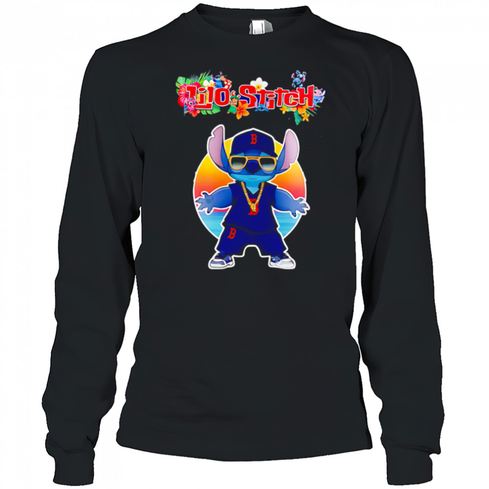 Boston Red Sox x Lilo and Stitch Baseball shirt Long Sleeved