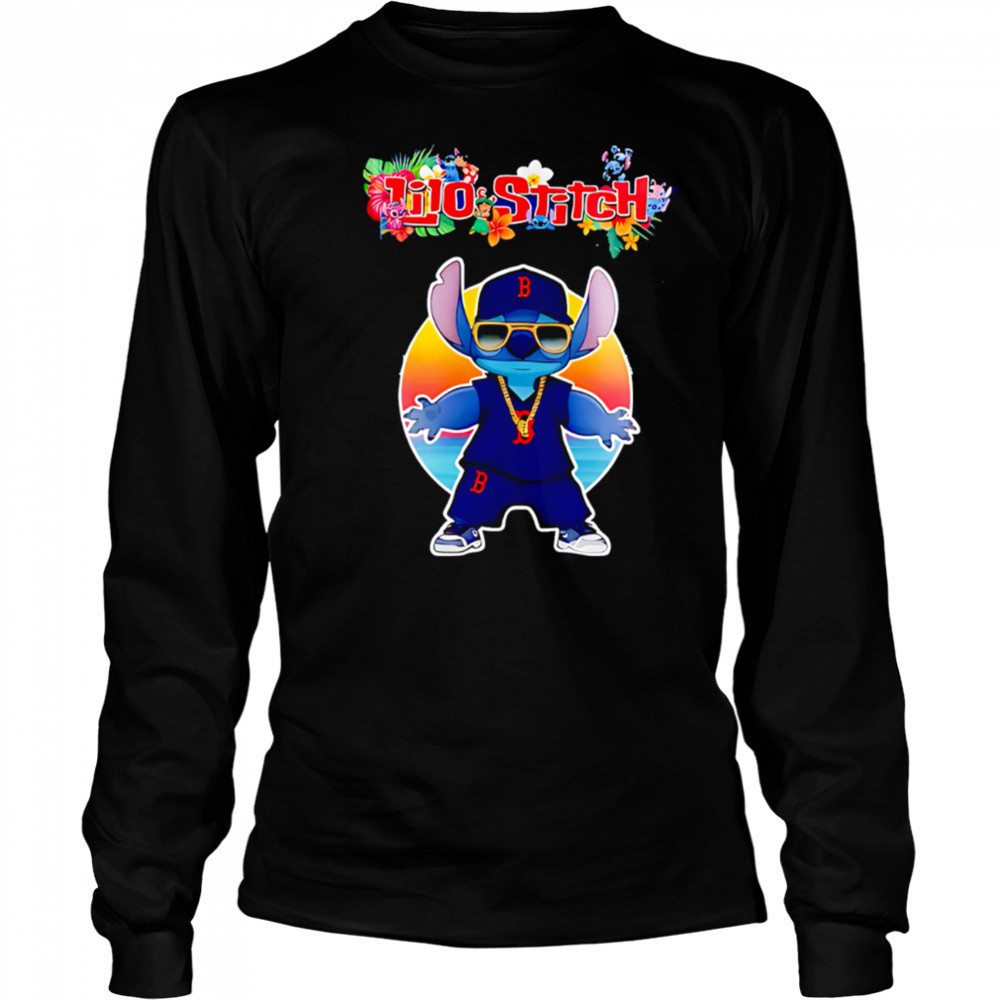 Boston Red Sox x Lilo and Stitch Baseball shirt Long Sleeved