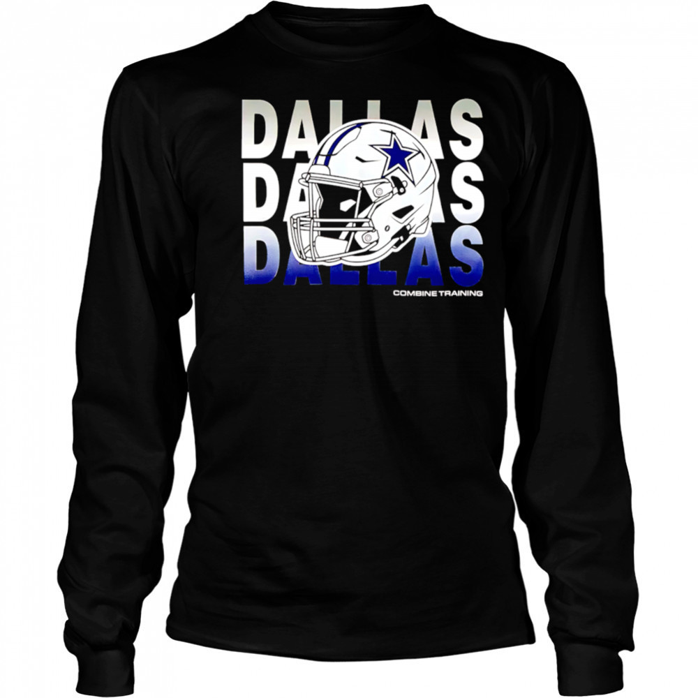 Dallas Cowboys repeat helmet combine training 2025 shirt Long Sleeved
