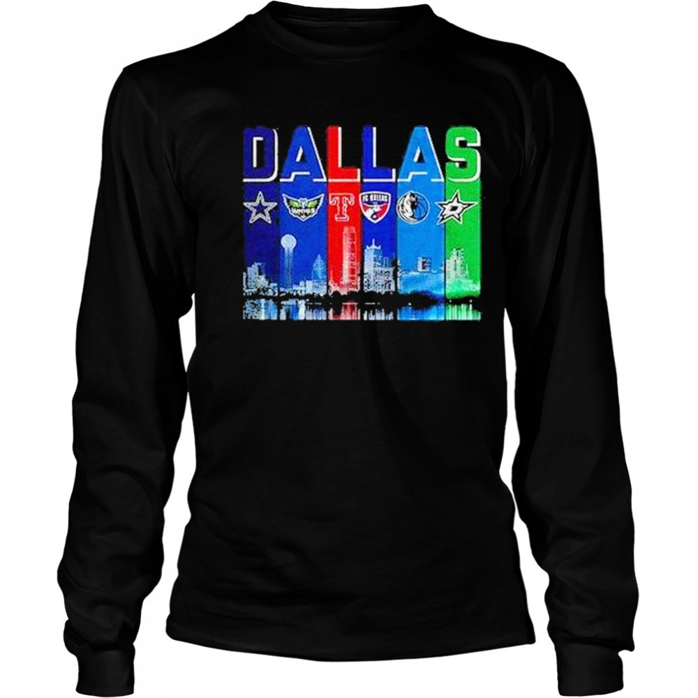 Dallas Skyline City Sports Team Logo Shirt Long Sleeved