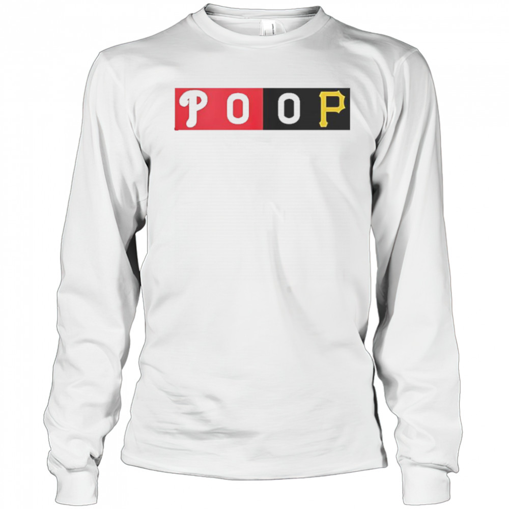 Fans Wearing Commemorative Phillies-Pirates POOP T-Shirt Long Sleeved