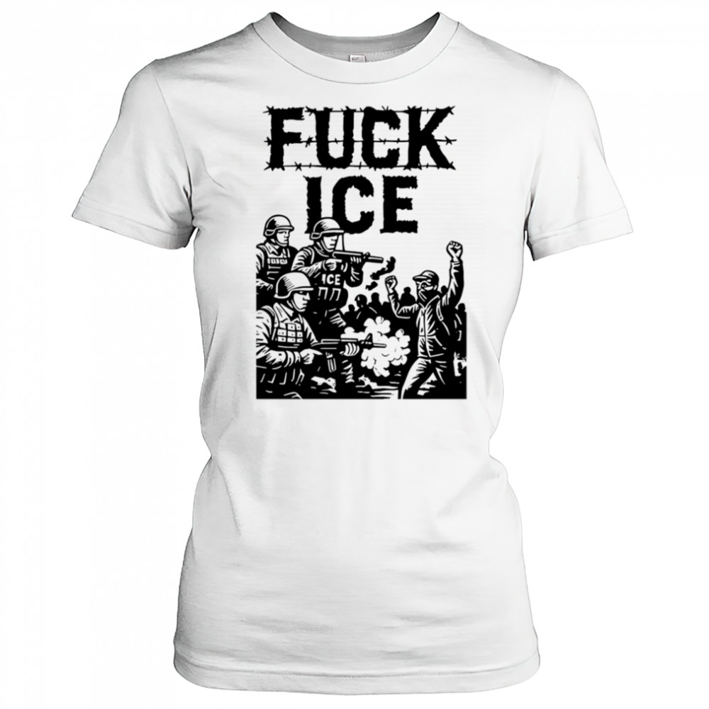 Fuck Ice Barbed Wire Protest Immigration Rights Graphic shirt Women's T-shirt