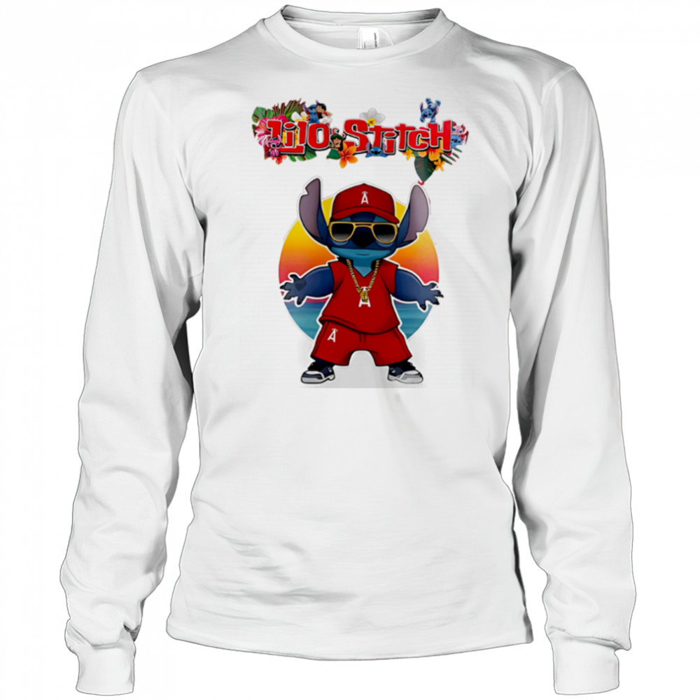 Los Angeles Angels x Lilo and Stitch Baseball shirt Long Sleeved
