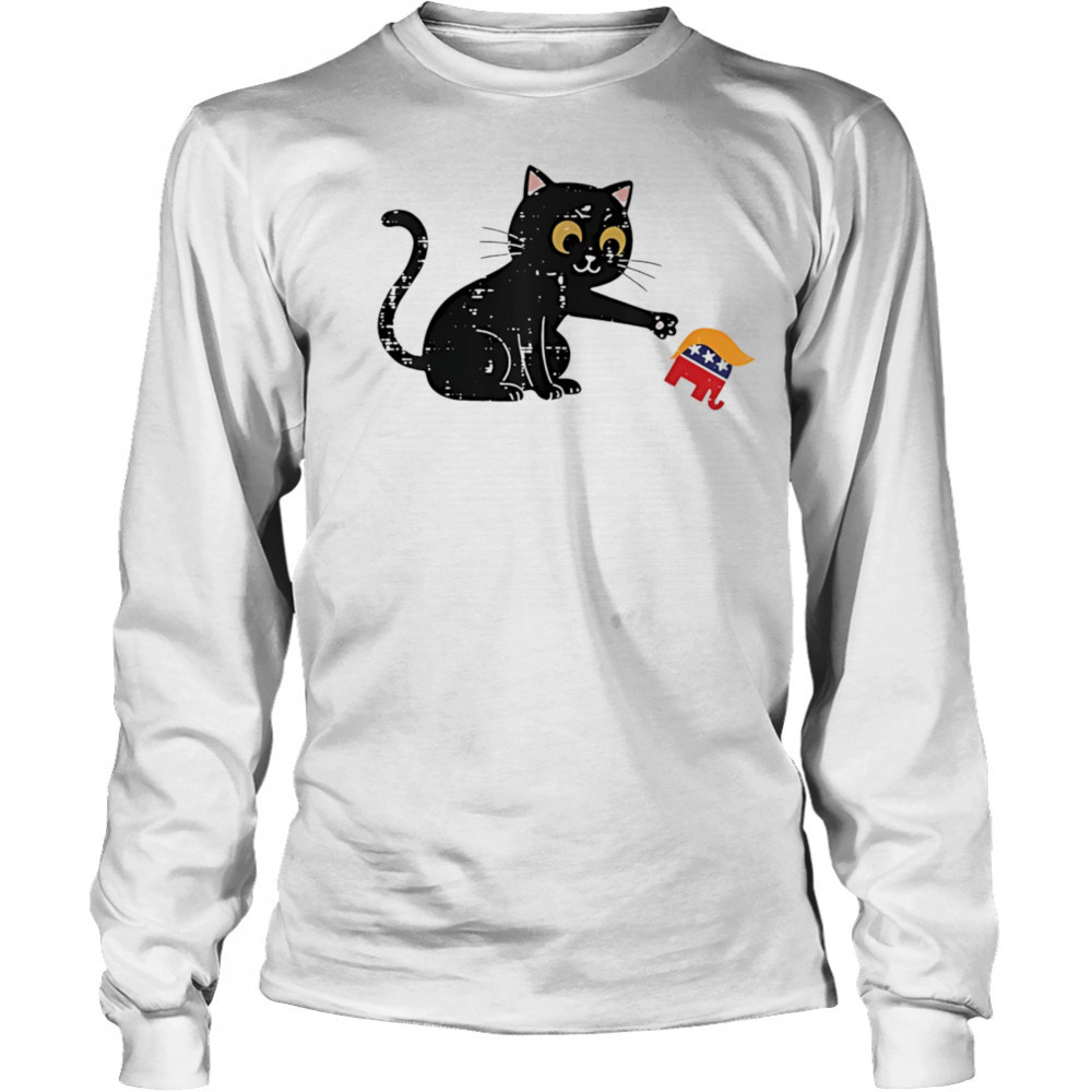 Resist cat tipping elephant protest Trump shirt Long Sleeved