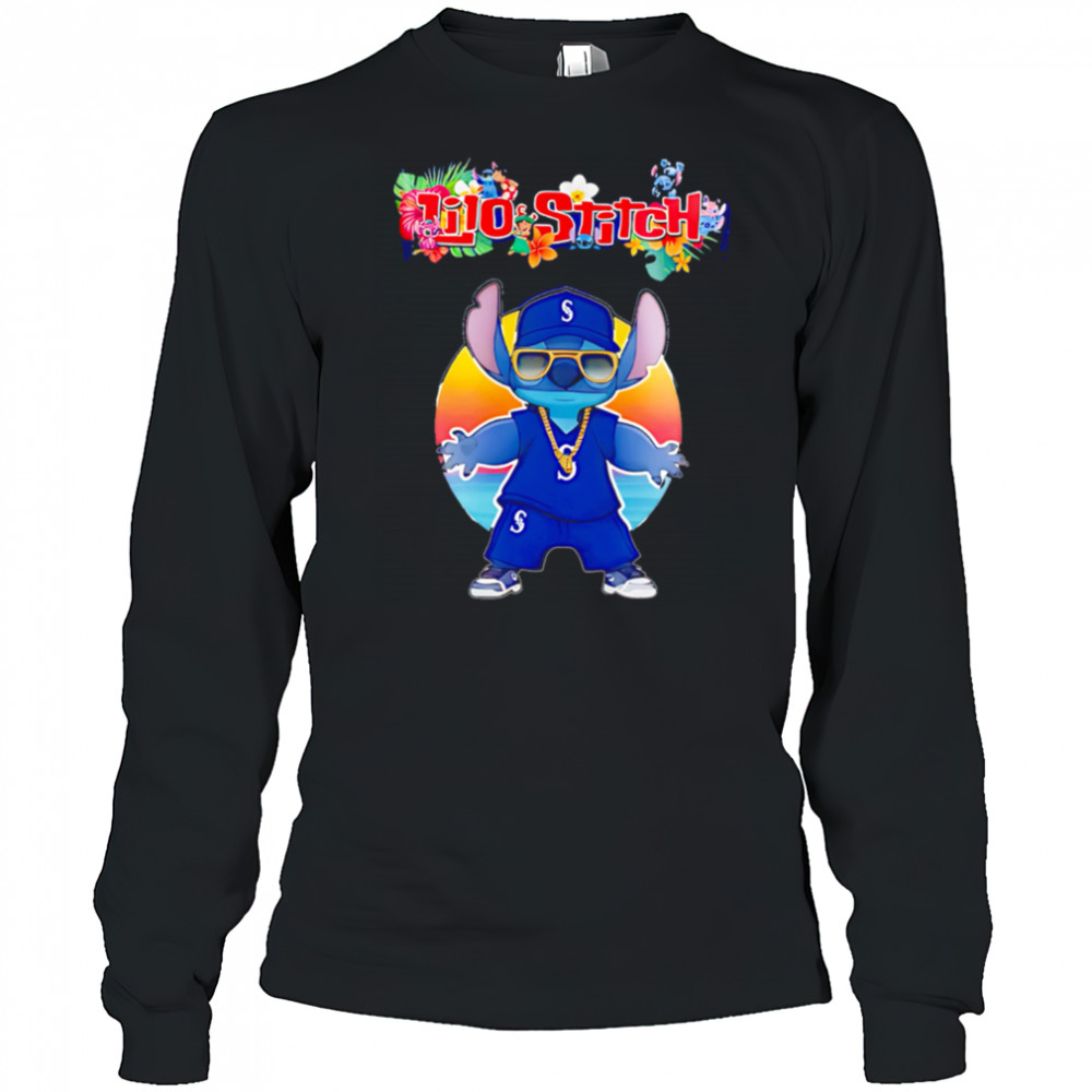 Seattle Mariners x Lilo and Stitch Baseball shirt Long Sleeved