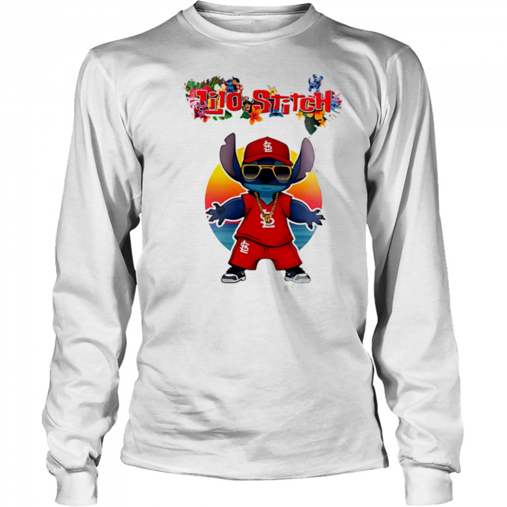 St.Louis Cardinals x Lilo and Stitch Baseball shirt Long Sleeved