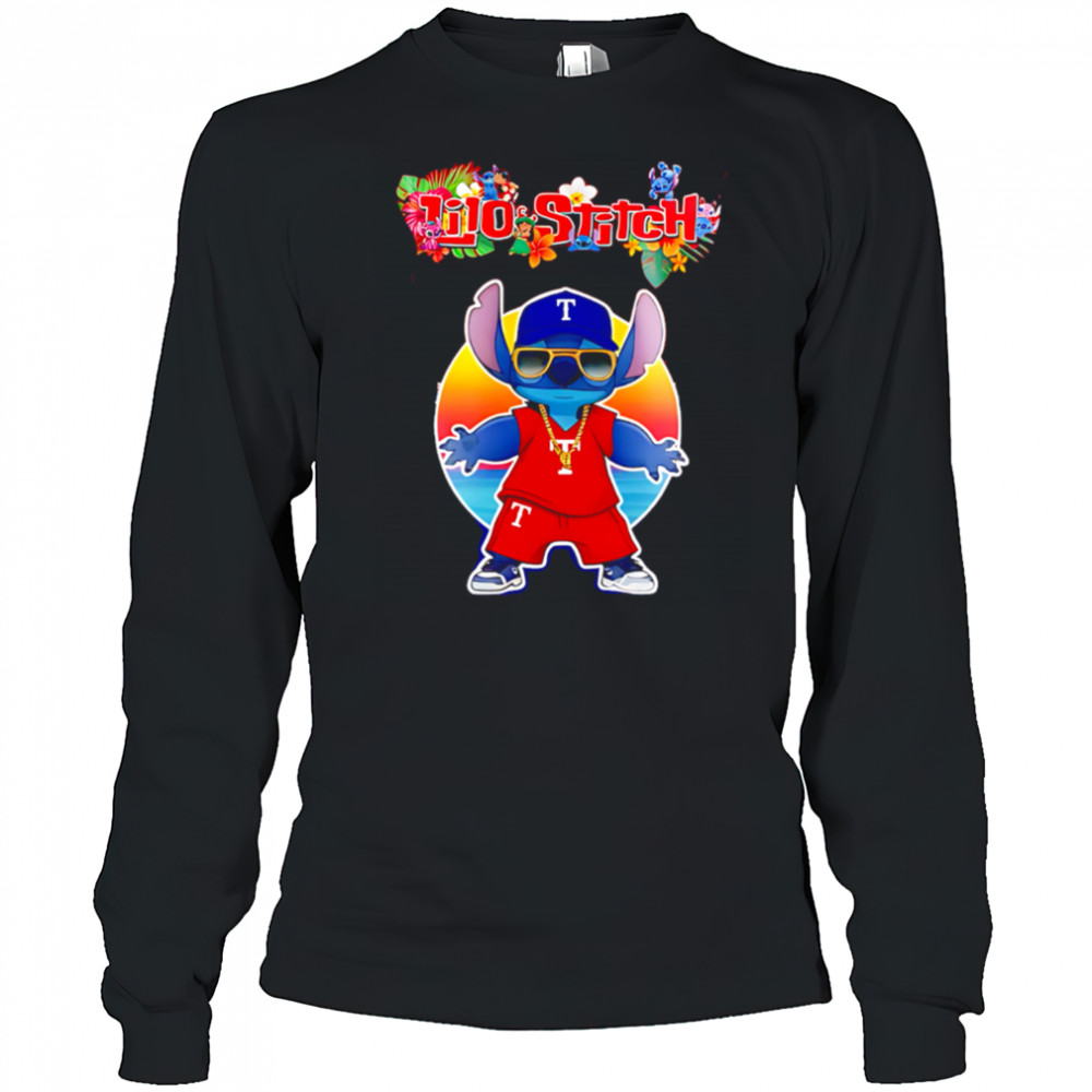 Texas Rangers x Lilo and Stitch Baseball shirt Long Sleeved