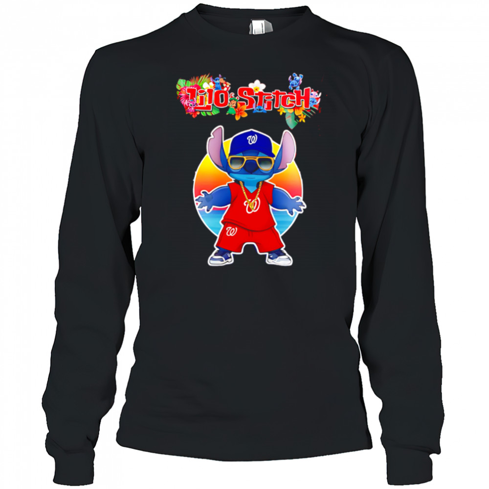 Washington Nationals x Lilo and Stitch Baseball shirt Long Sleeved