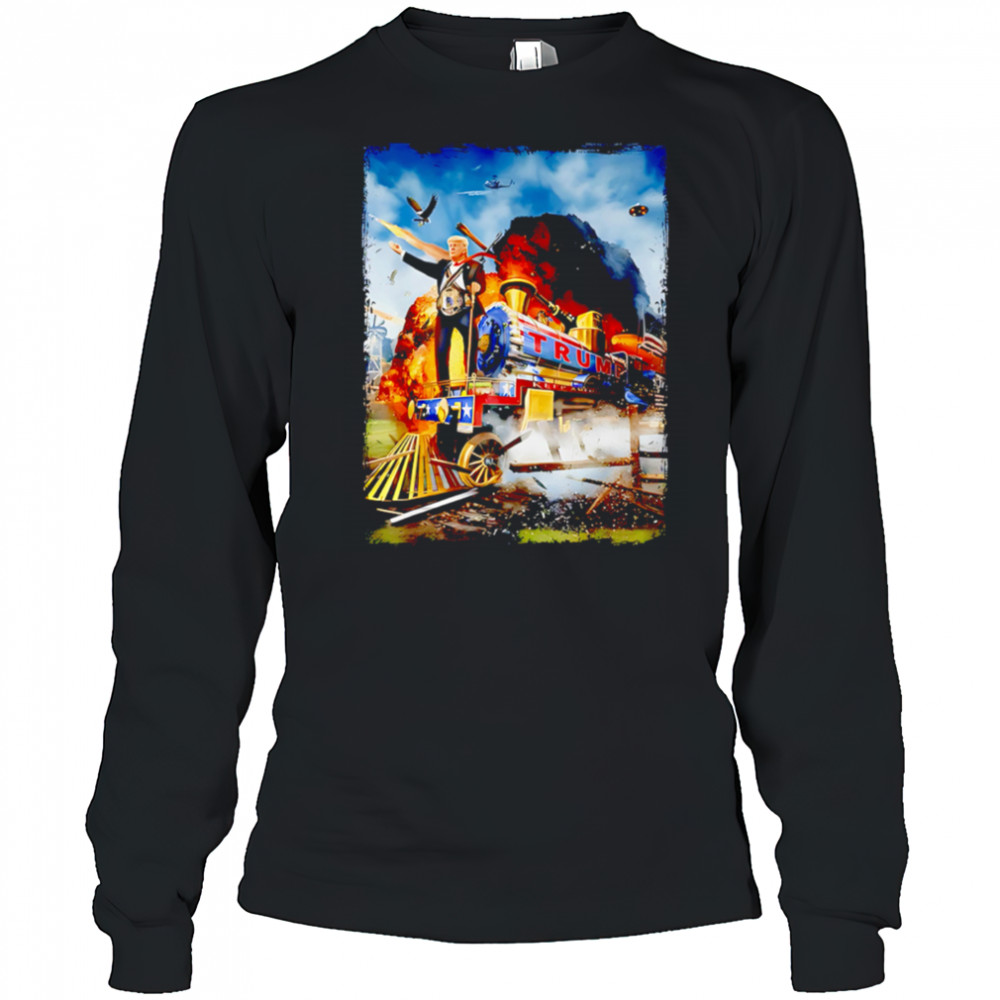 All Aboard The Trump Train Graphic Art shirt Long Sleeved