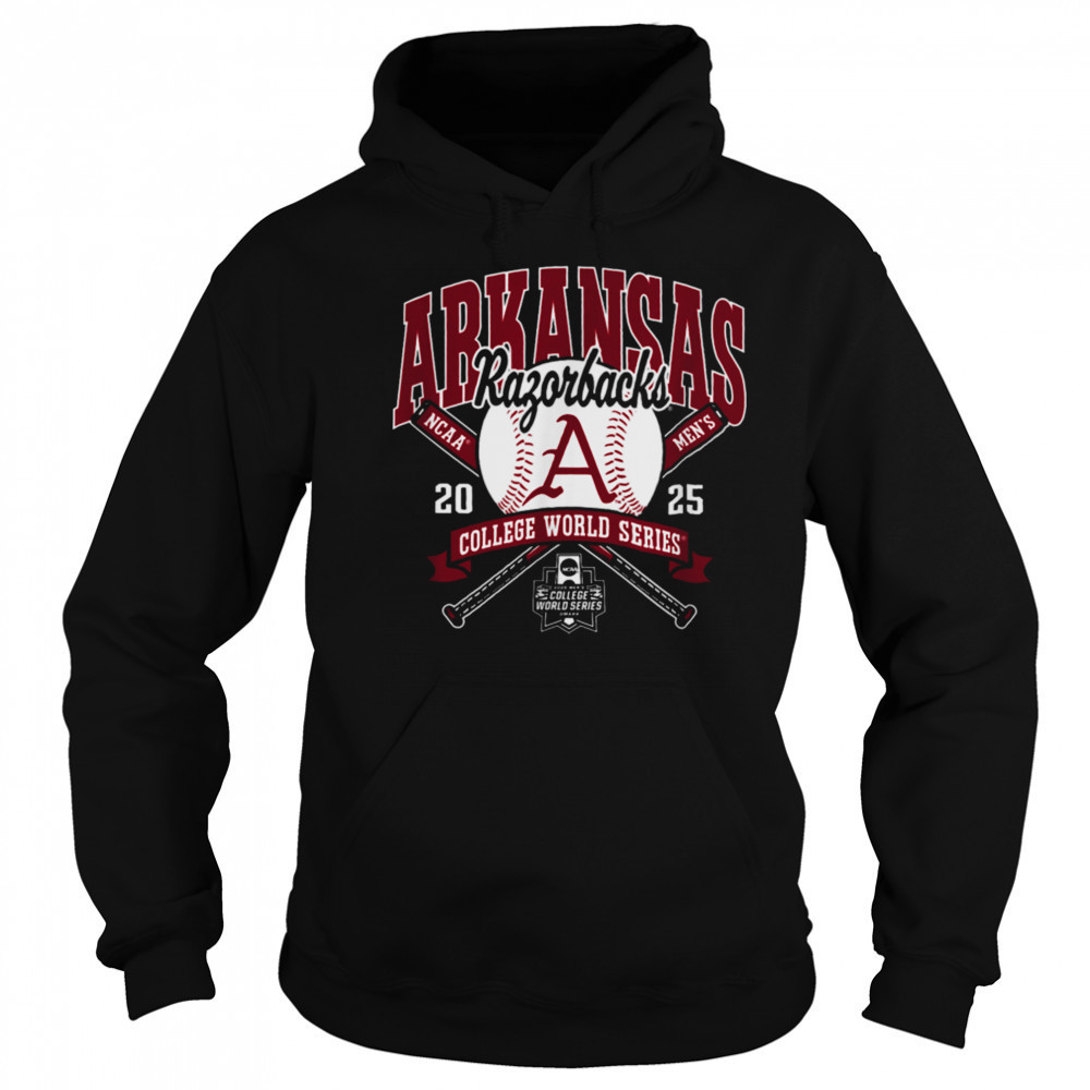 Arkansas Razorbacks College World Series 2025 Baseball Black T Shirt Sweatshirt