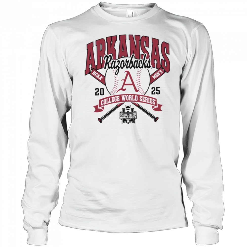Arkansas Razorbacks College World Series 2025 Baseball Gray Long Sleeve T Shirt Long Sleeved