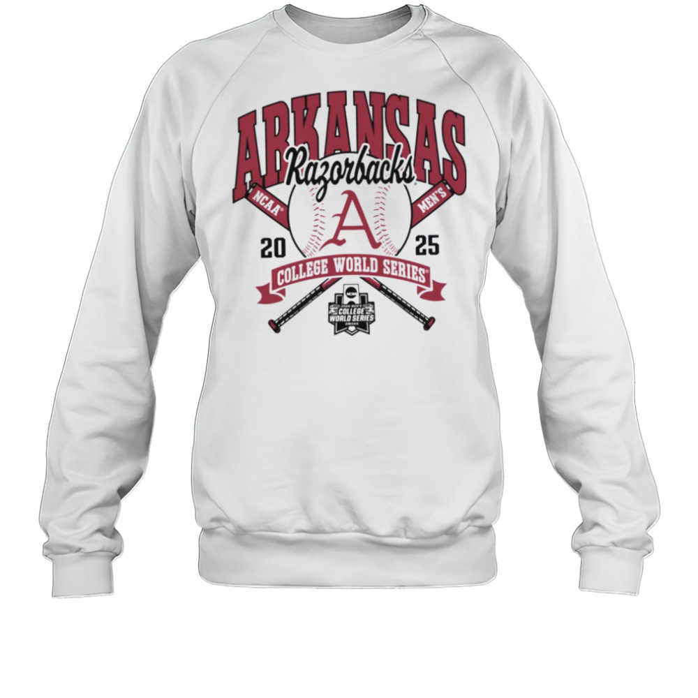 Arkansas Razorbacks College World Series 2025 Baseball Gray Long Sleeve T Shirt Sweatshirt
