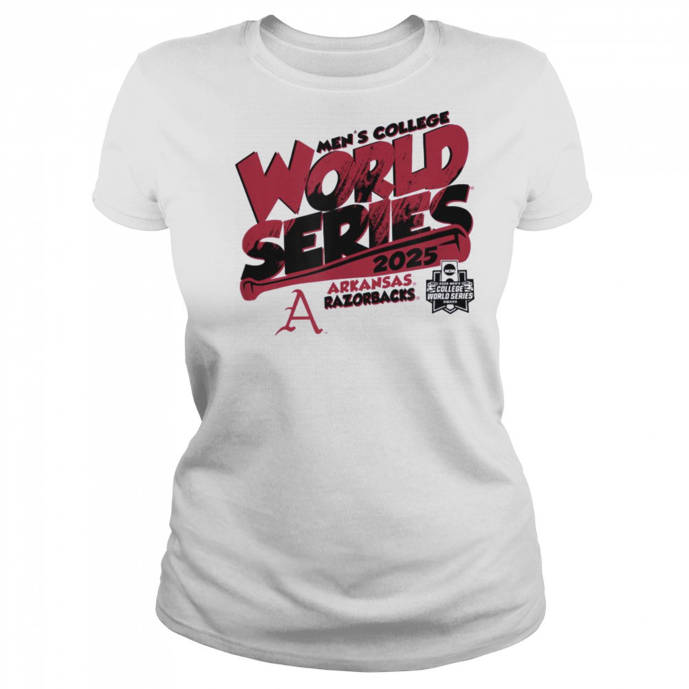 Arkansas Razorbacks MCWS 2025 Baseball Boom White T Shirt Women's T-shirt