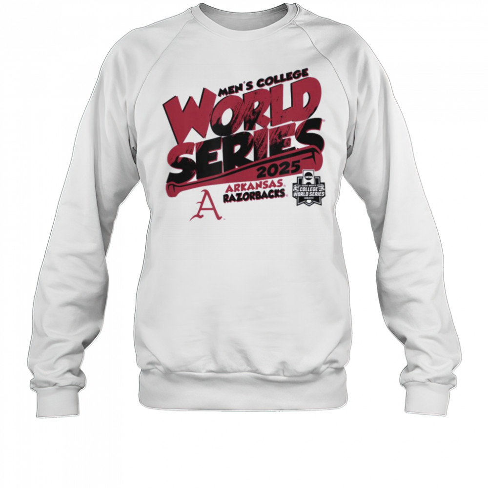 Arkansas Razorbacks MCWS 2025 Baseball Boom White T Shirt Sweatshirt