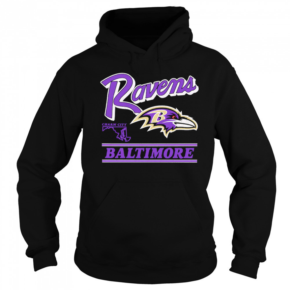 Baltimore Ravens Fly Charm City Retro shirt Sweatshirt