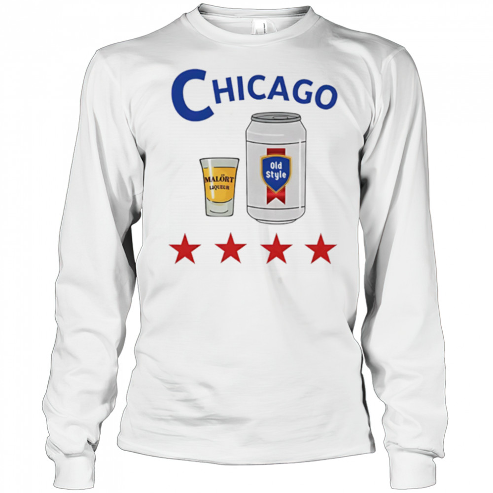 Chicago Malort and Old Style Beer shirt Long Sleeved
