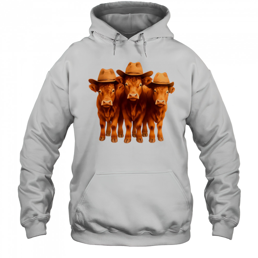Cowboy Hat Wearing Cows cute shirt Hoodie