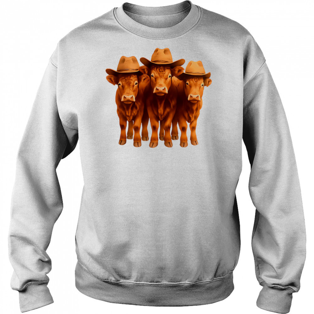 Cowboy Hat Wearing Cows cute shirt Hoodie