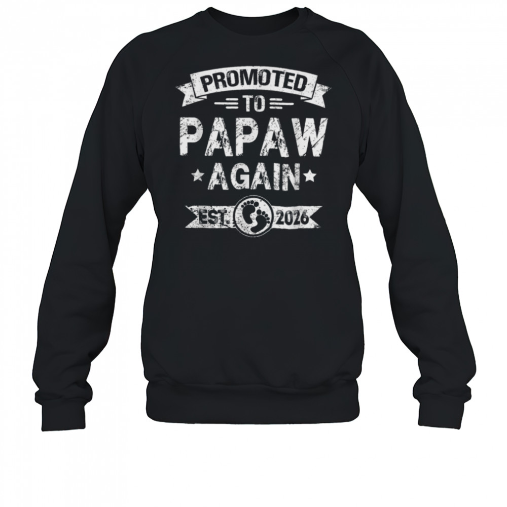 Expecting New Dad Promoted To Papaw Again est. 2026 T Shirt Sweatshirt