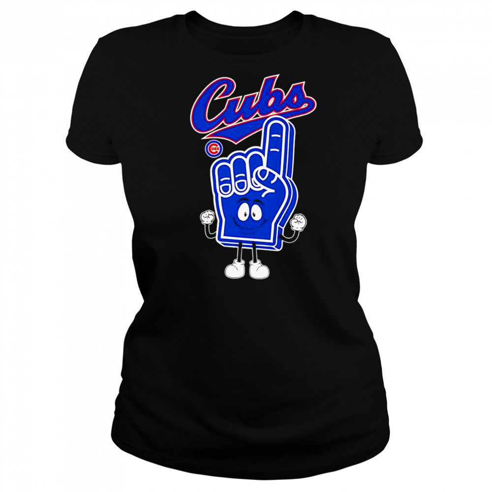 Foam hand number one finger Chicago Cubs shirt Women's T-shirt