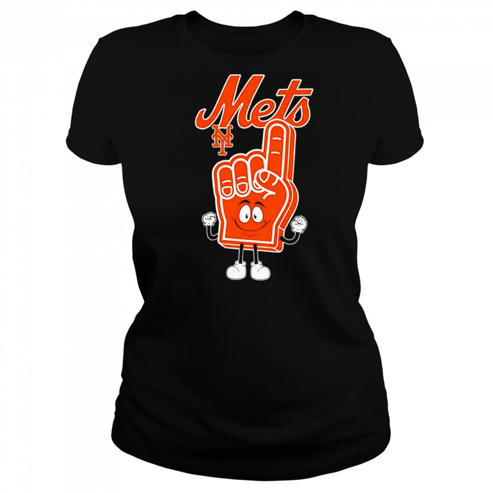 Foam hand number one finger New York Mets shirt Women's T-shirt