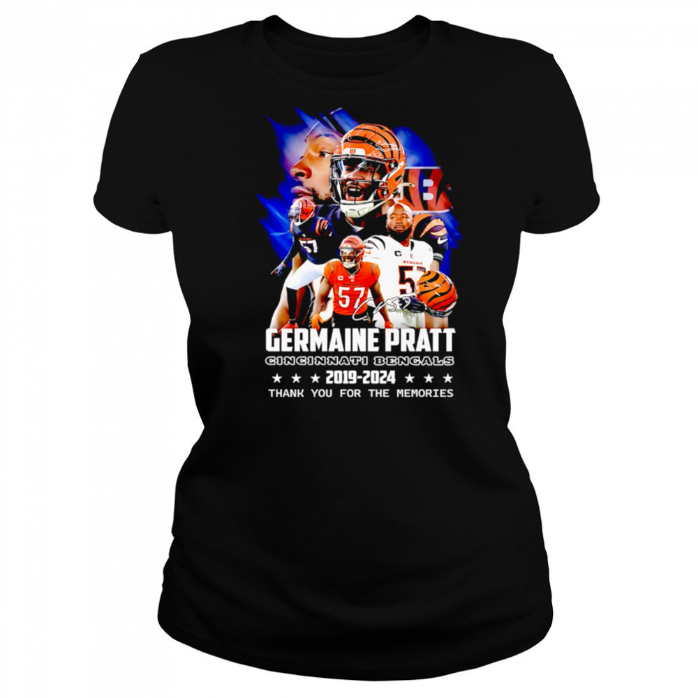 Germaine Pratt Cincinnati Bengals 2019-2024 Signature Thank You For The Memories shirt Women's T-shirt