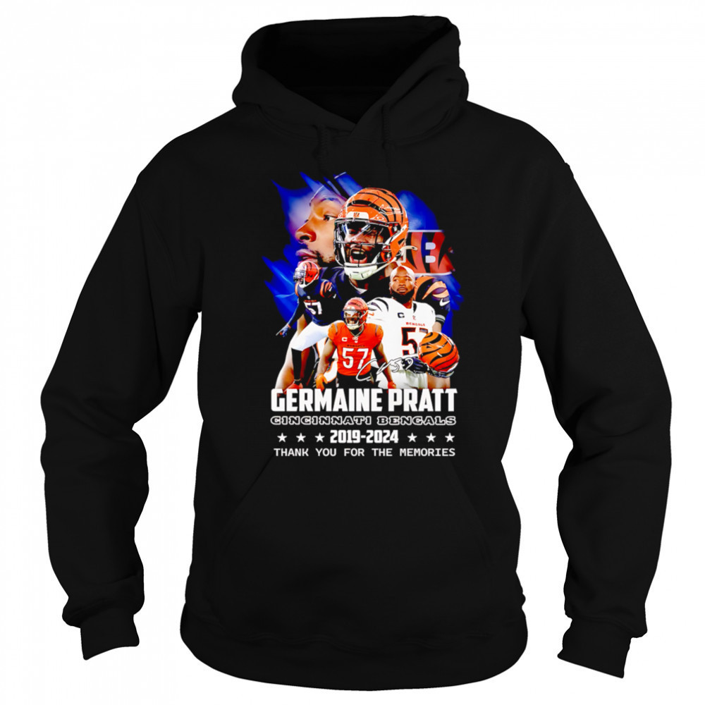 Germaine Pratt Cincinnati Bengals 2019-2024 Signature Thank You For The Memories shirt Sweatshirt
