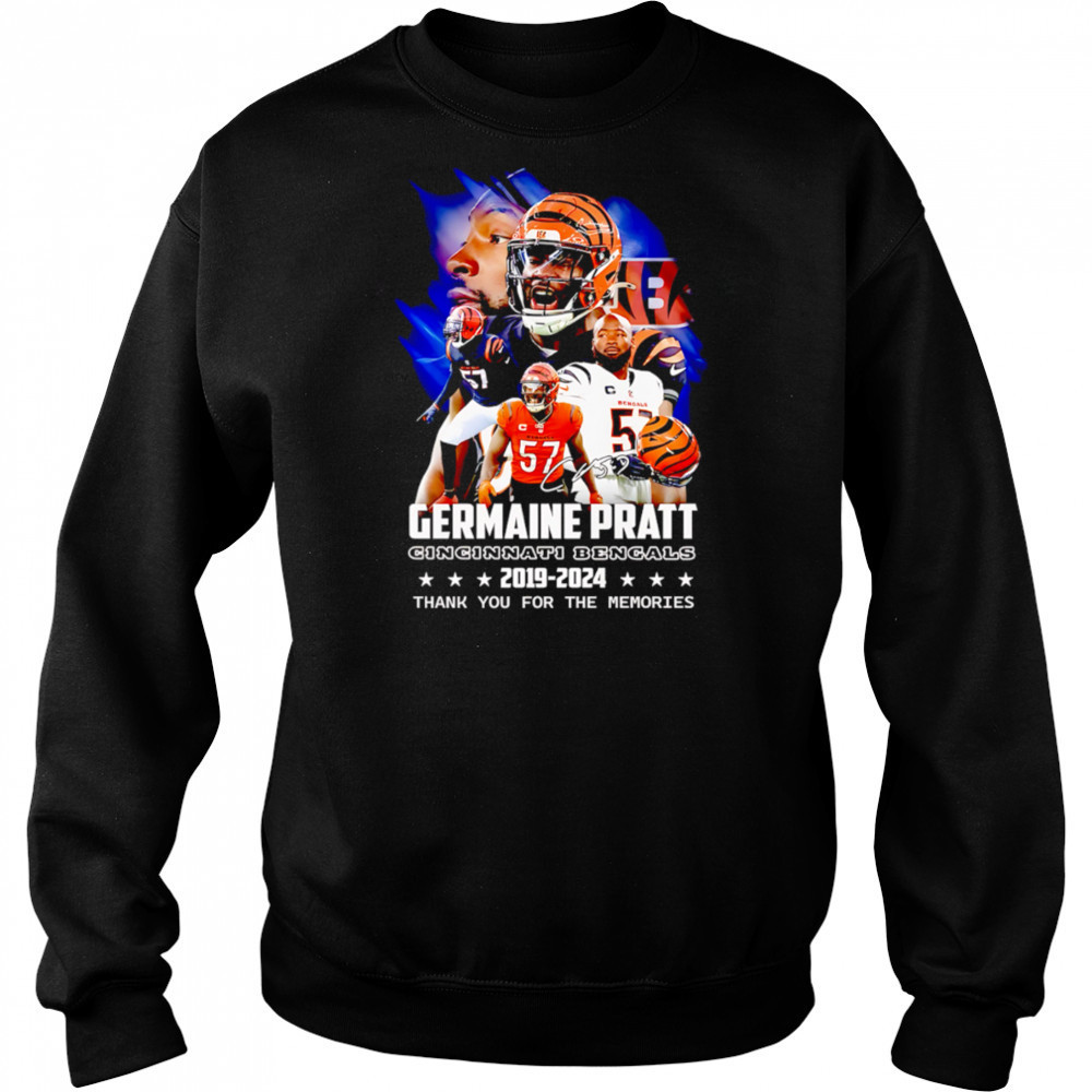 Germaine Pratt Cincinnati Bengals 2019-2024 Signature Thank You For The Memories shirt Hoodie