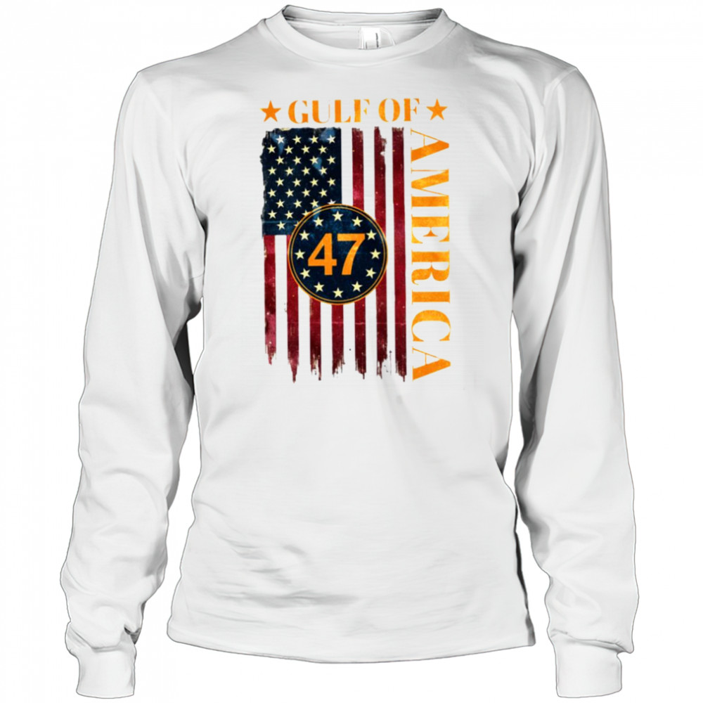 Gulf of America American Flag T Shirt Long Sleeved
